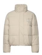 Chenille Monologo Puffer Foret Jakke Cream Calvin Klein Jeans