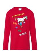Strongest Girl Tröja Tops T-shirts Long-sleeved T-Skjorte Red Pippi La...
