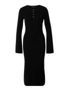 Anya Merino Wool Blend Knitted Dress Knælang Kjole Black Lexington Clo...