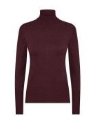 Sc-Dollie Tops Knitwear Turtleneck Burgundy Soyaconcept