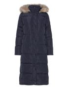 Faux-Fur-Trim Hooded Down Coat Foret Jakke Navy Lauren Ralph Lauren