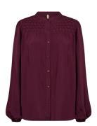 Sc-Radia Tops Shirts Long-sleeved Burgundy Soyaconcept