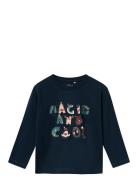 Nmmrcandy Nreg Ls Top Box Tops T-shirts Long-sleeved T-Skjorte Navy Na...