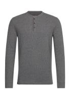 Merchant Grandad Top Tops T-Langærmet Skjorte Grey Superdry