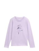 Tulle Artwork Longsleeve Tops T-shirts Long-sleeved T-Skjorte Purple T...