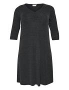 Kcellia Dress Knælang Kjole Black Kaffe Curve