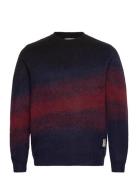 Mountain Knit Tops Knitwear Round Necks Navy Fat Moose