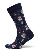 Christmas Bamboo Sock Underwear Socks Regular Socks Navy Lindbergh