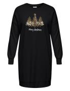 Carxmas Ls O-Neck Dress Swt Jrs Kort Kjole Black ONLY Carmakoma