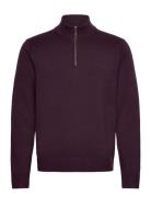 Anf Mens Sweaters Tops Knitwear Half Zip Jumpers Burgundy Abercrombie ...