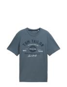 Logo Tee Tops T-Kortærmet Skjorte Blue Tom Tailor