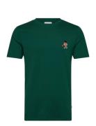 Christmas Embroidery Tee S/S Tops T-Kortærmet Skjorte Green Lindbergh