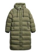 Ripstop Longline Puffer Jacket Foret Jakke Khaki Green Superdry