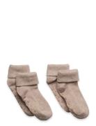 Baby Rib Sock W. Abs  Strømper Non-slip Brown Minymo