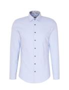 Business Kent Patch5 Tops Shirts Business Blue Seidensticker