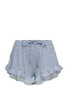 Short Velours Ruffle Stripe Shorts Blue Hunkemöller