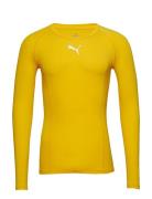 Liga Baselayer Tee Ls Sport Base Layer Tops Yellow PUMA