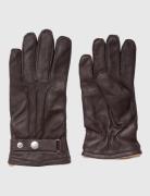 Slhpoul Leather Gloves Accessories Gloves Finger Gloves Brown Selected...