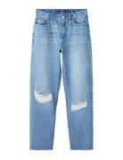 Nlfbizza Dnm Straight Dis Pant Bottoms Jeans Loose Jeans Blue LMTD