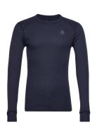 Odlo Active Warm Bl Top Crew Neck L/S Sport Base Layer Tops Navy Odlo