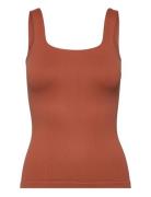 Luxe Seamless Singlet Sport T-shirts & Tops Sleeveless Orange Aim´n