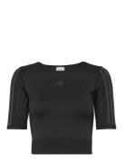 Sml T Sport Crop Tops Short-sleeved Crop Tops Black Adidas Performance