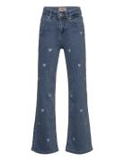 Kogjuicy Wide Leg Heart Emb Jeans Noos Bottoms Jeans Bootcut Jeans Blu...