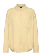 Shirt Magda Linen Blend Tops Shirts Linen Shirts Yellow Lindex