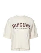 Rss Crop Tee Sport Crop Tops Short-sleeved Crop Tops Beige Rip Curl