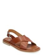 Cross Plain Designers Sandals Flat Brown Apair