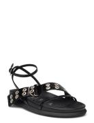 Zilda Black Sandal Designers Sandals Flat Black MIISTA