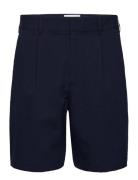 Linton Pleat Short Seersucker Navy Designers Shorts Chinos Shorts Navy...