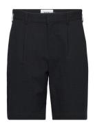 Linton Pleat Short Seersucker Black Designers Shorts Casual Black Wax ...