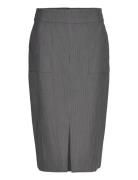 Sibylle Stripe Skirt Skirts Knee-length & Midi Skirts Grey A-View