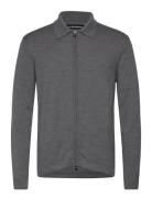 Kaleb Merino Zip Cardigan Tops Knitwear Cardigans Grey J. Lindeberg