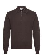 Orbit Rws Designers Knitwear Half Zip Jumpers Brown Tiger Of Sweden