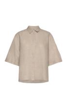 Stefano Top Tops Shirts Linen Shirts Beige Stylein