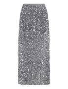 Milan Skirt Skirts Maxi Skirts Silver NORR