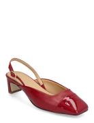 Lindy Bliss Red Leather Pumps Shoes Sling Backs Heeled Slingbacks Red ...