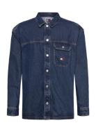 Tjm Essential Denim Overshirt Tops Shirts Denim Shirts Blue Tommy Jean...