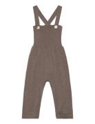 Baby High Waist Overalls Bottoms Dungarees Brown FUB