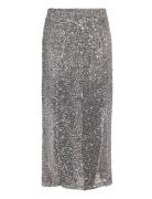 Nmpaila Hw Net Sequin Skirt Jrs Skirts Knee-length & Midi Skirts Silve...