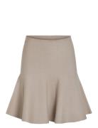 Vizarah Hw Skater Skirt/Ka Skirts Short Skirts Beige Vila