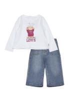 Levi's® Bear Tee And Wide Denim Pants Set Sets Sets With Long-sleeved ...