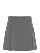 Pinstriped Pleated Skirt Skirts Short Skirts Grey Mango