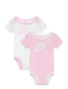 C1-Bodysuit+Hat+Bootie Bodysuits Short-sleeved Pink Nike