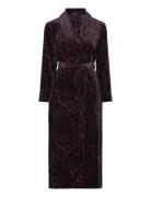 Lrl L/S Shawl Collar Long Robe Morgenkåbe Burgundy Lauren Ralph Lauren...