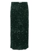 Vifaith Hw Midi Sequin Skirt/Vol Skirts Knee-length & Midi Skirts Gree...
