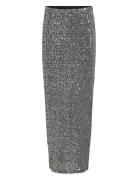 Visanadu Hw Glitter Maxi Skirt Skirts Maxi Skirts Silver Vila