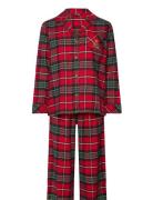 Lrl L/S Notch Collar Long Pant Pj Set Pyjamas Nattøj Red Lauren Ralph ...